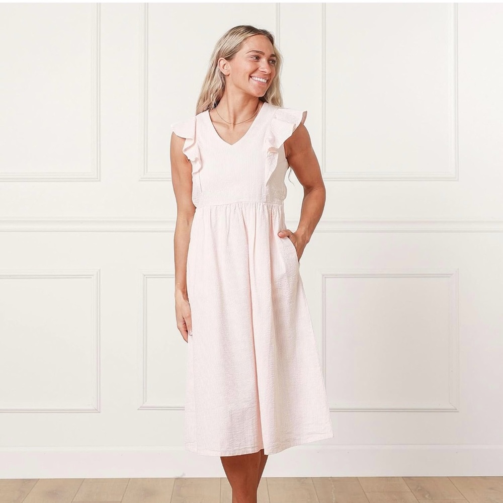 Pink seersucker dress